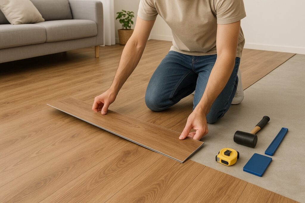 Klik PVC vloer installeren zonder lijm – eenvoudig en herbruikbaar