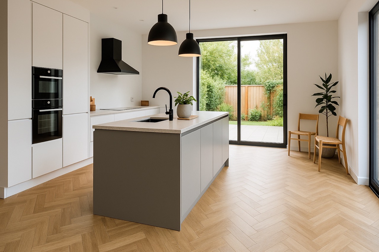 PVC keukenvloer visgraat groot