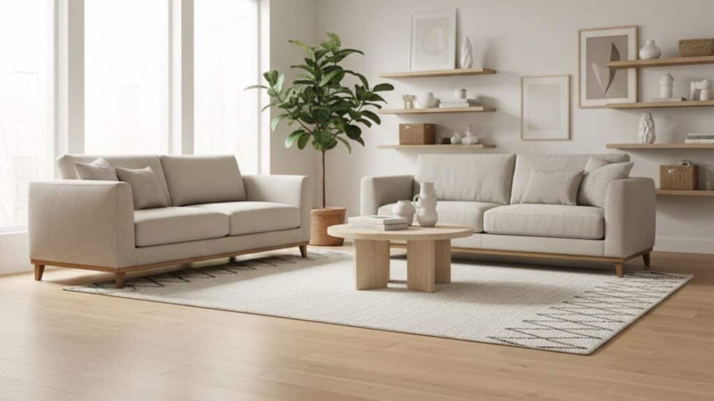 PVC vloer woonkamer met houtlook