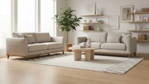 PVC vloer woonkamer met houtlook