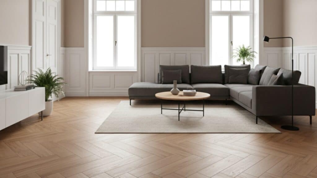 PVC walvisgraat vloer woonkamer