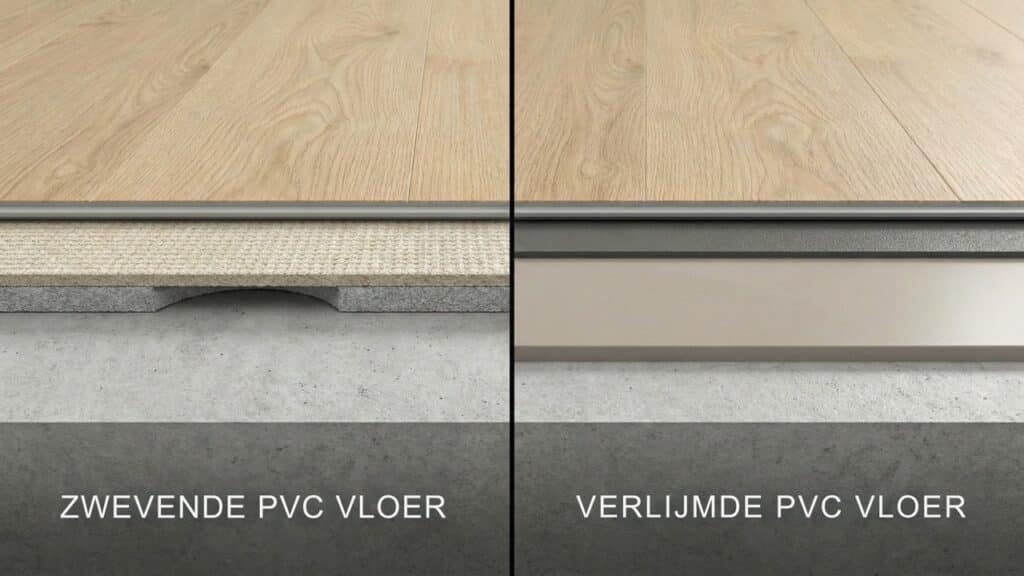 Verschil tussen zwevend en verlijmd pvc in een appartement