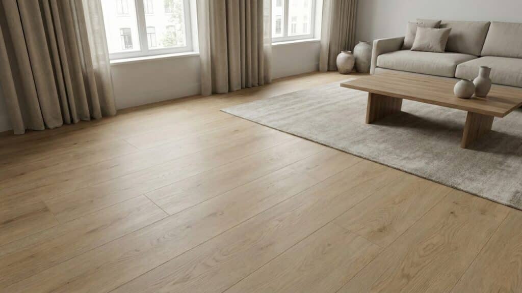 PVC vloer in appartement met strakke afwerking en rustige uitstraling