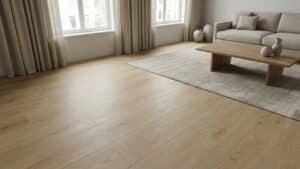 PVC vloer in appartement met strakke afwerking en rustige uitstraling