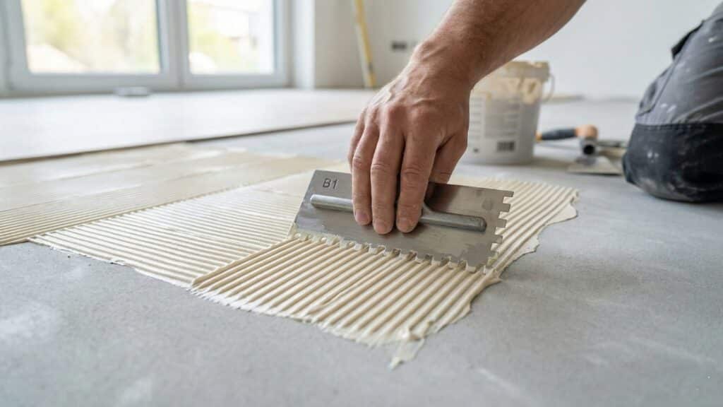 PVC lijm aanbrengen met lijmkam B1