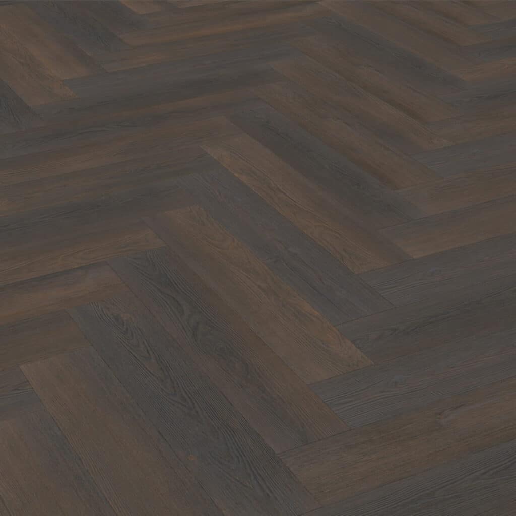 Bovenaanzicht van de Viva Floors Black Forest Visgraat 4540 PVC vloer