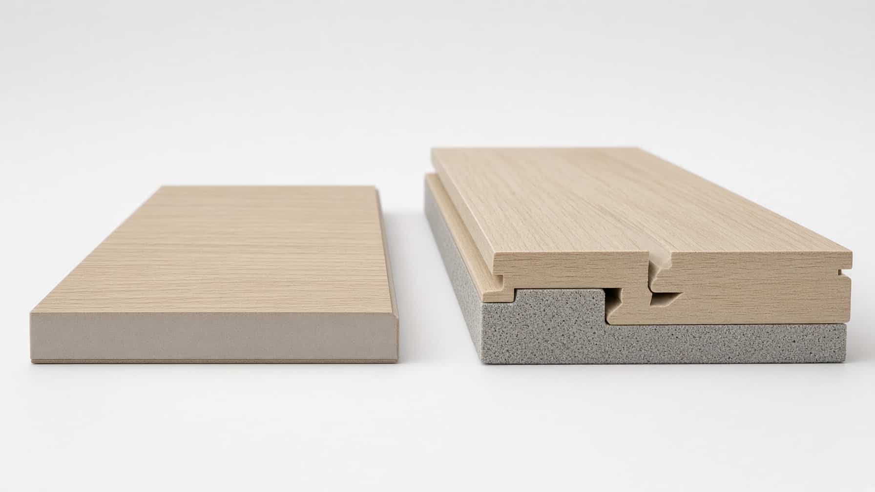 Lijm pvc van 2,5 mm naast klik pvc van 7 mm met geintegreerde ondervloer