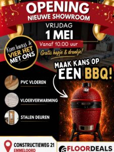 Aankondiging opening nieuwe showroom op 1 mei in Emmeloord